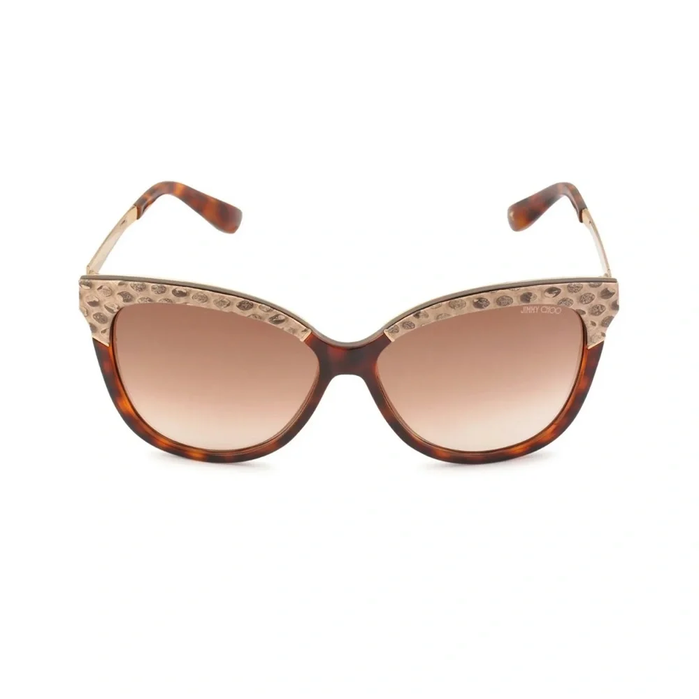 JIMMY CHOO INES/S INES AXX Dark Havana Cat Eye Sunglasses 58-14 New Authentic - Picture 1 of 12